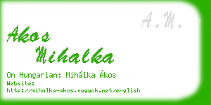 akos mihalka business card
