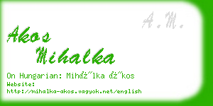 akos mihalka business card